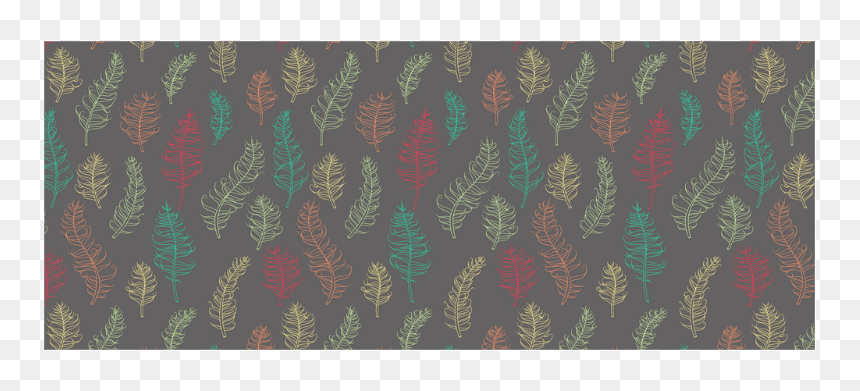 Green Orange Red Feather Leaves On Grey Custom Morphing - Paisley, HD Png Download - red feather png