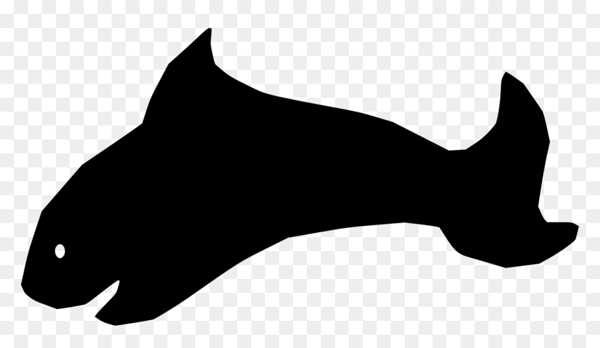 Head,small To Medium Sized Cats,silhouette, HD Png Download - dolphin silhouette png
