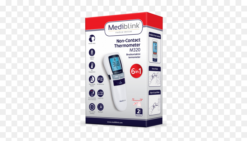 Mediblink Non Contact Thermometer M320 Review, HD Png Download - termometer png