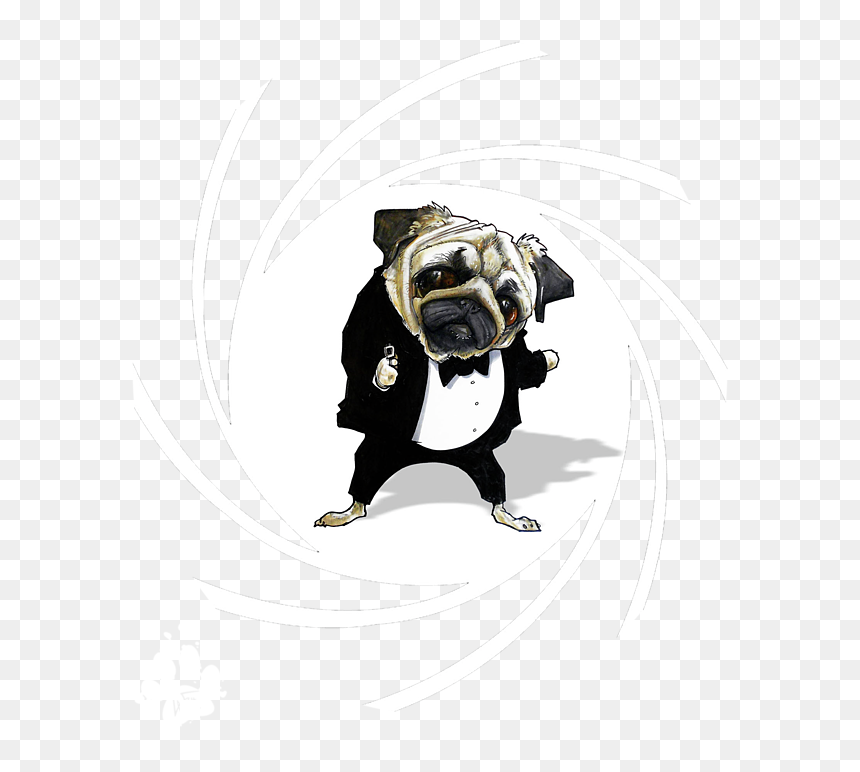 James Bond Pug, HD Png Download - pug.png