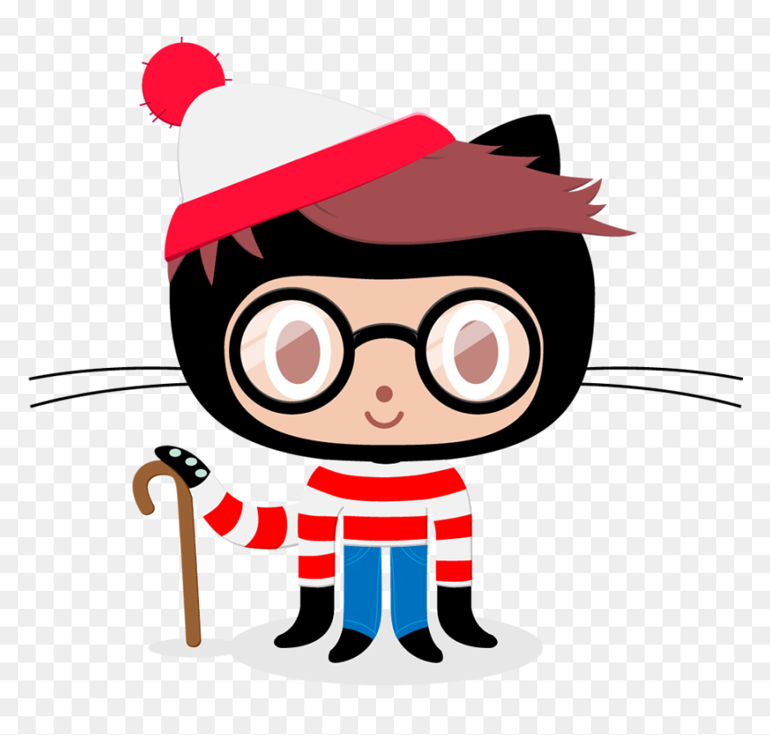 Where"s Waldocat - Octocat Jpg, HD Png Download - where's waldo hat png