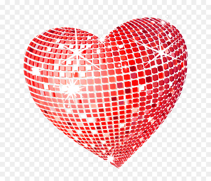 Red Disco Heart Png - Transparent Background Sparkle Heart, Png Download - soccer heart png