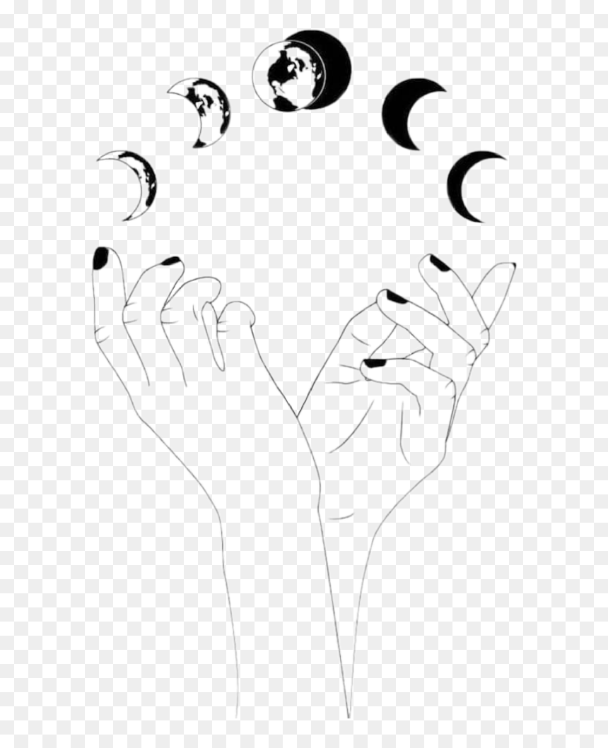#freetoedit #witchcraft #moon #hands #witch - Moon In Hands Png, Transparent Png - hands drawing png