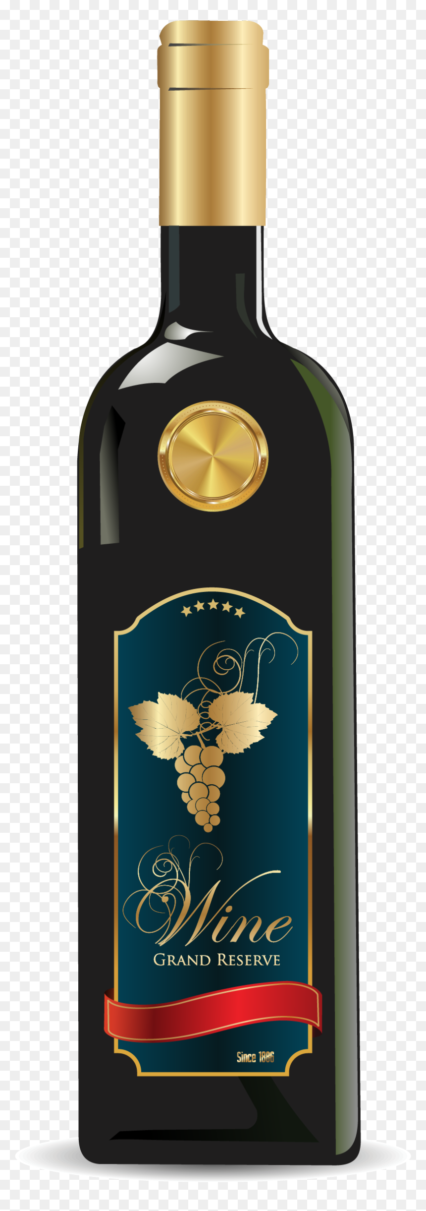 Etiqueta Dorada Para Vino, HD Png Download - wine bottle clipart png
