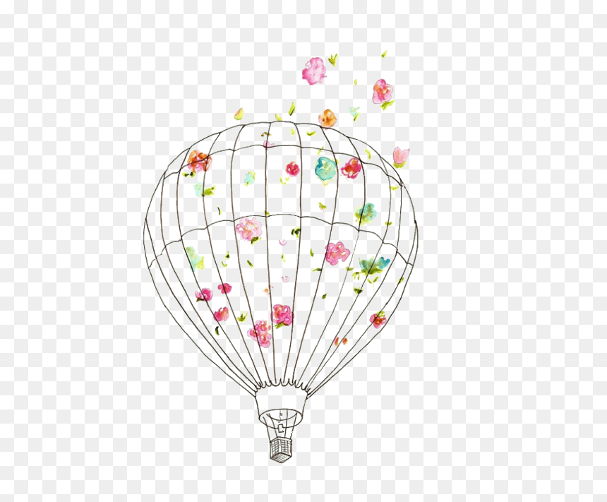 Cute Hot Air Balloon, HD Png Download - balloon drawing png