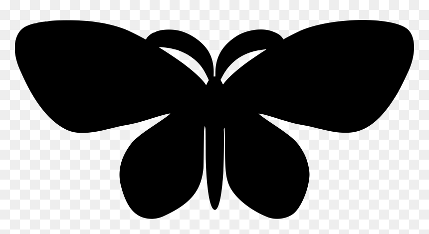 Butterfly Silhouette Clip Art - Clip Art, HD Png Download - butterfly clipart png black and white
