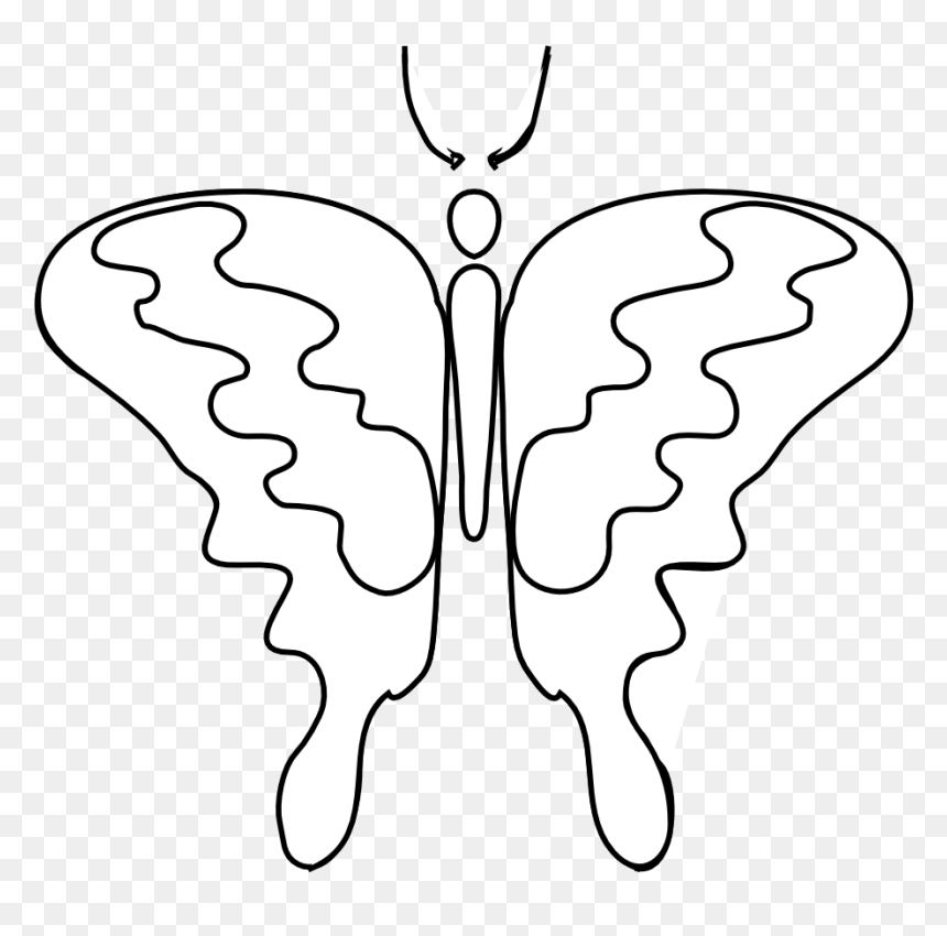 Transparent Butterfly Clipart Black And White - Illustration, HD Png Download - butterfly clipart png black and white