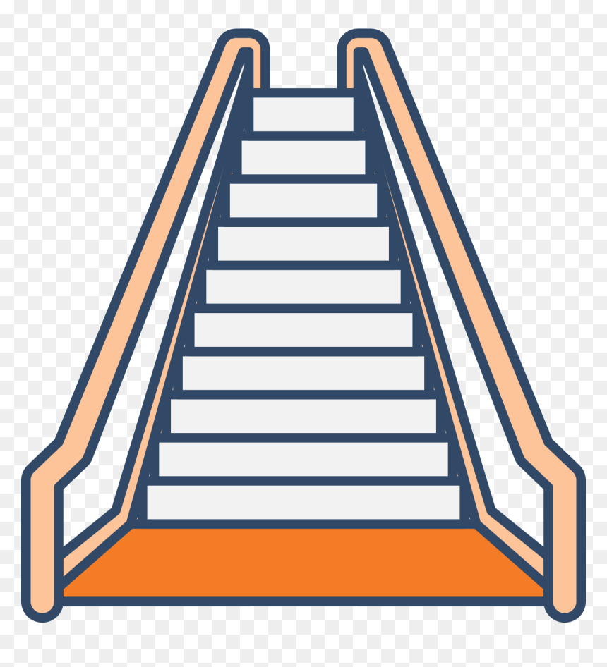 Cliparts For Free - Escalator Clipart, HD Png Download - staircase clipart png