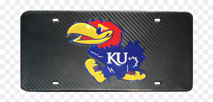 Jayhawk Logo Carbon Fiber License Plate - Kansas Jayhawks Carbon Fiber License Plate, HD Png Download - kansas jayhawks logo png