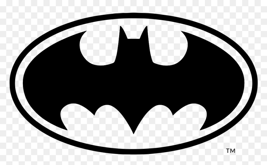 Super Hero Logos Black And White, HD Png Download - batman logo white png