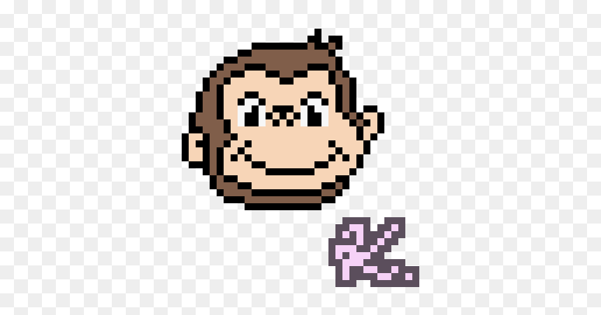 Curious George Pixel Art, HD Png Download - curious george logo png