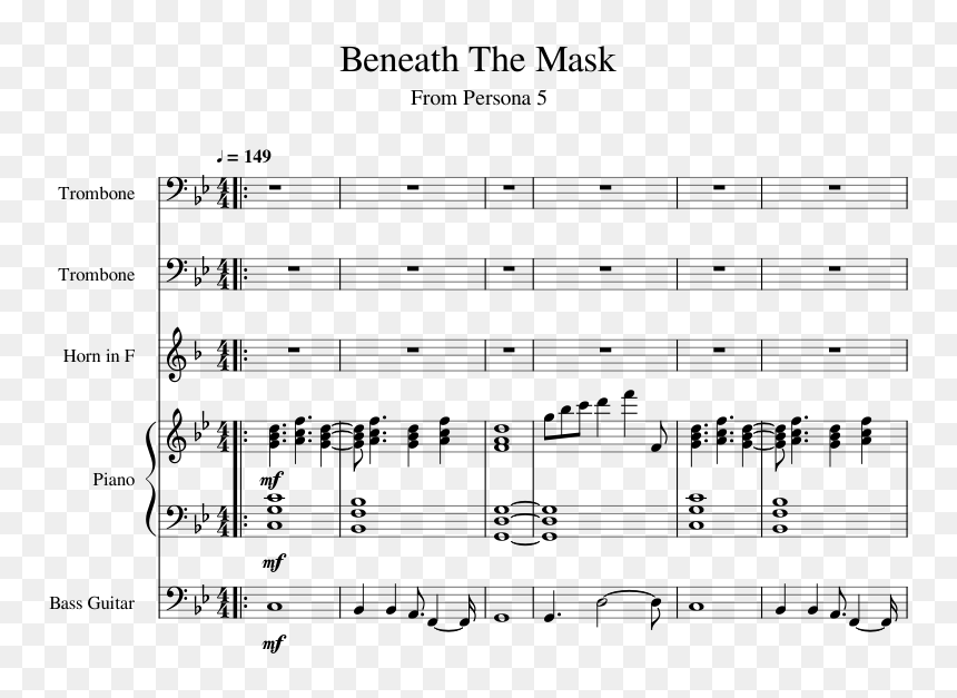 Sheet Music, HD Png Download - persona 5 mask png