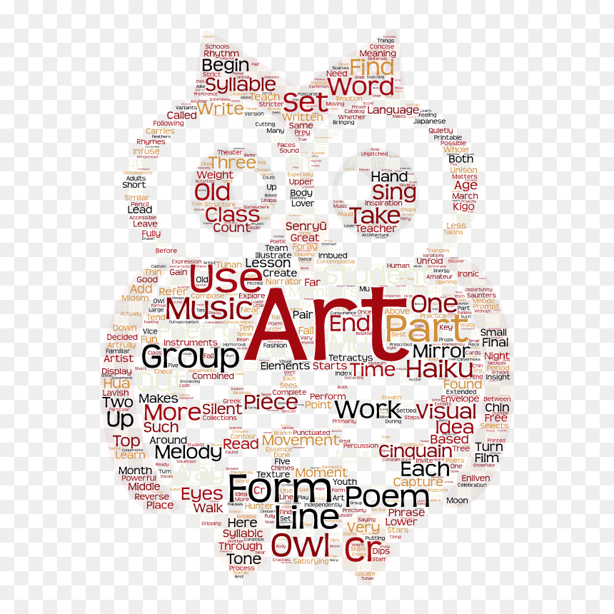 Owl Word Art - Cinquain On Art, HD Png Download - summer word art png