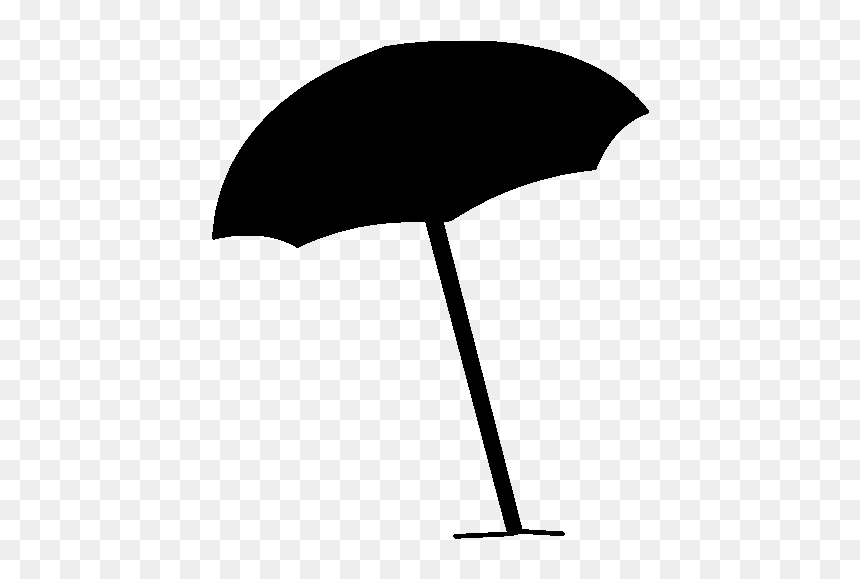 Black & White - Silhouette Umbrella Clip Art Transparent, HD Png Download - umbrella silhouette png