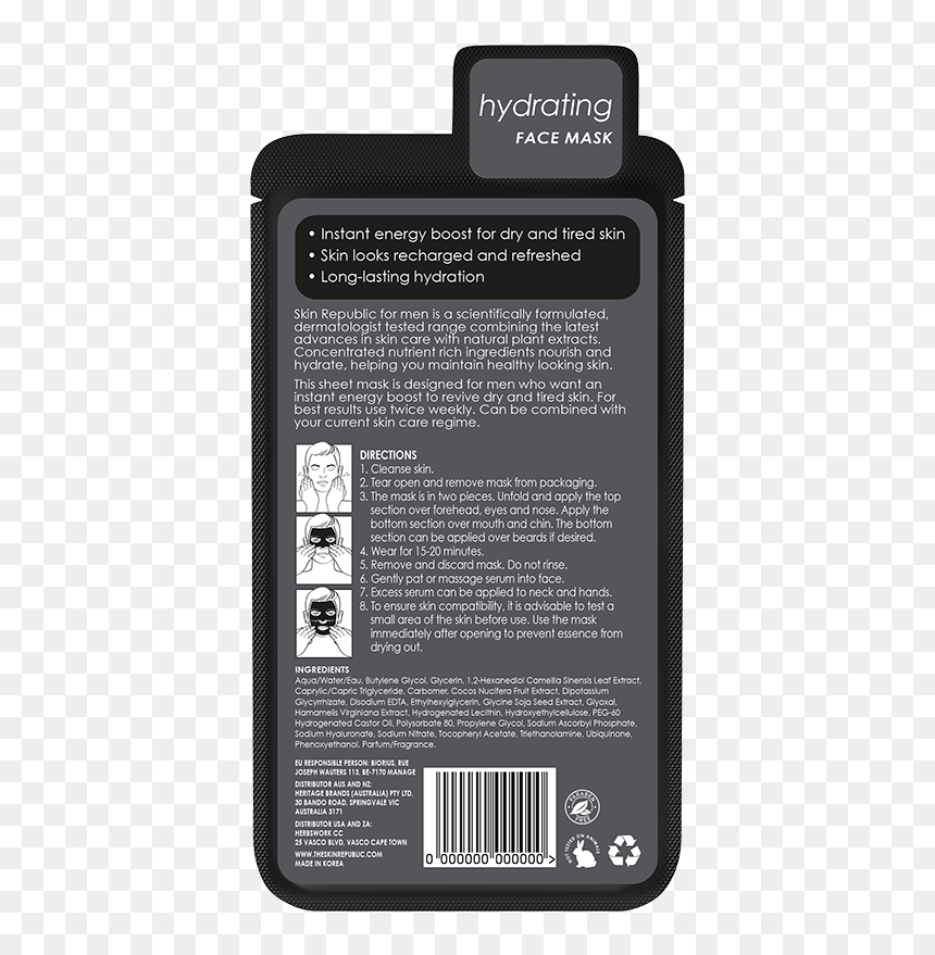 Energising Face Mask Sheet For Men - Smartphone, HD Png Download - bando png