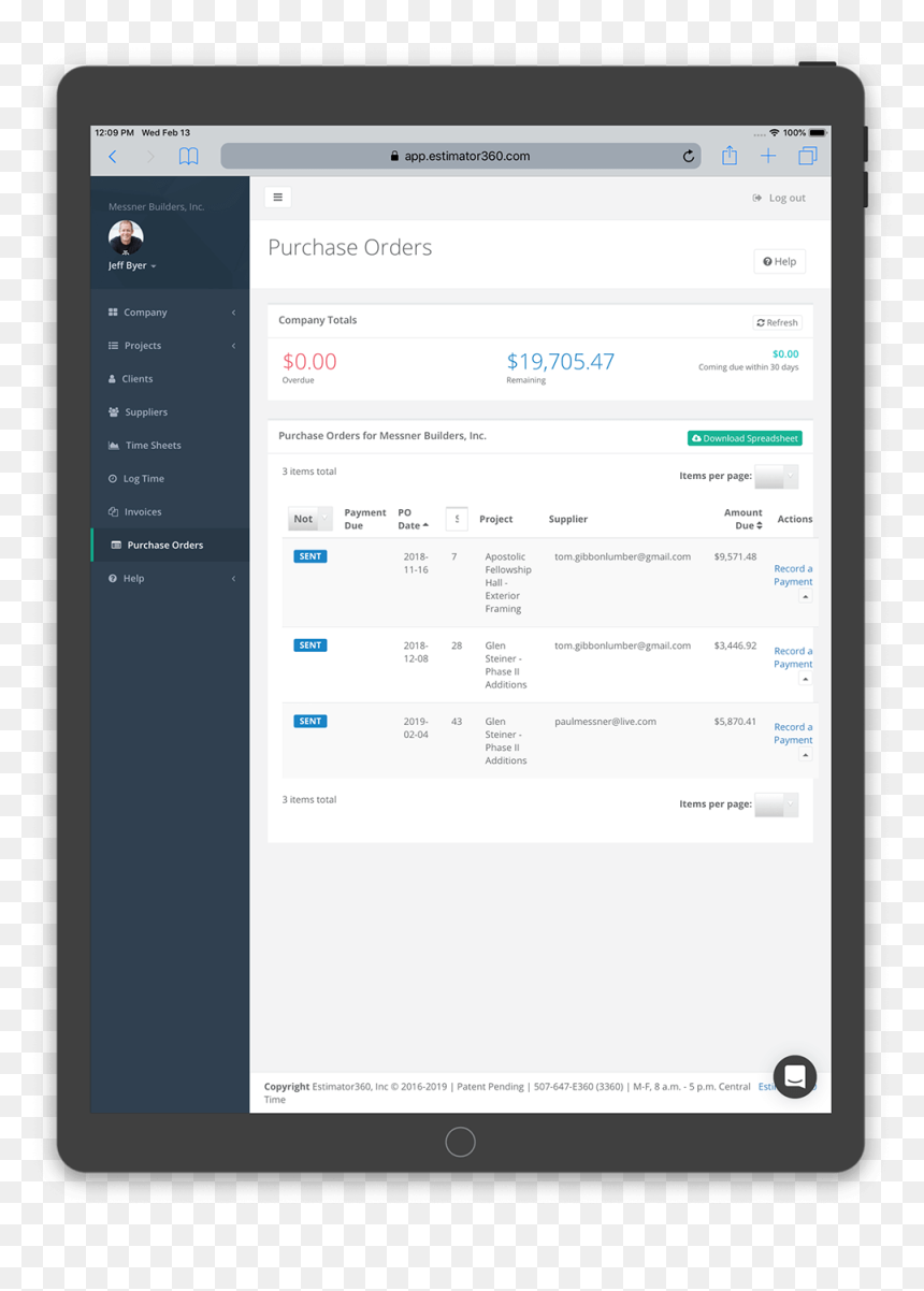 Estimator360 Purchase Order Screen With Supplier Deliveries - Project, HD Png Download - supplier icon png