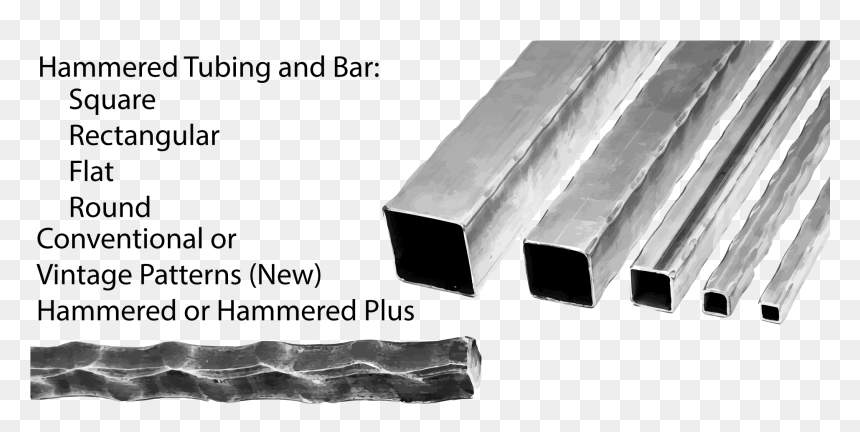 Square Hammered Metal Tube, HD Png Download - metal bars png