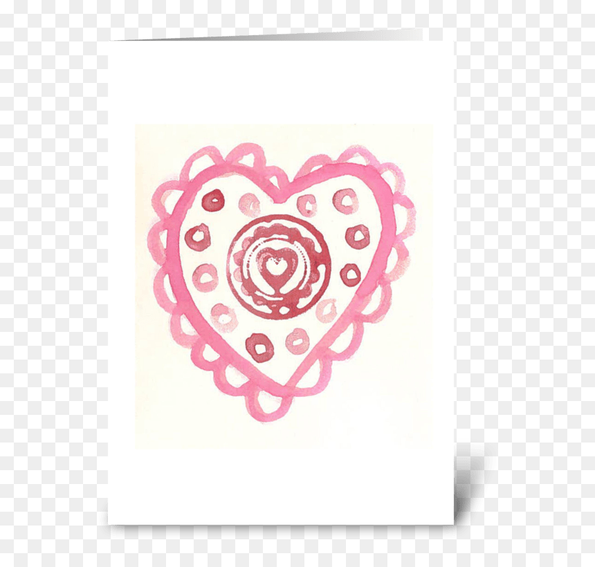 Heart With Lace Greeting Card - Heart, HD Png Download - water color heart png