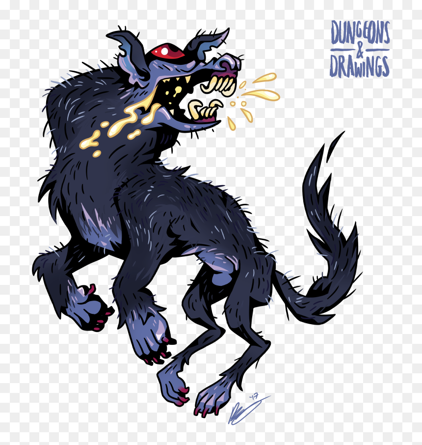 Barghest Drawing, HD Png Download - hellhound png