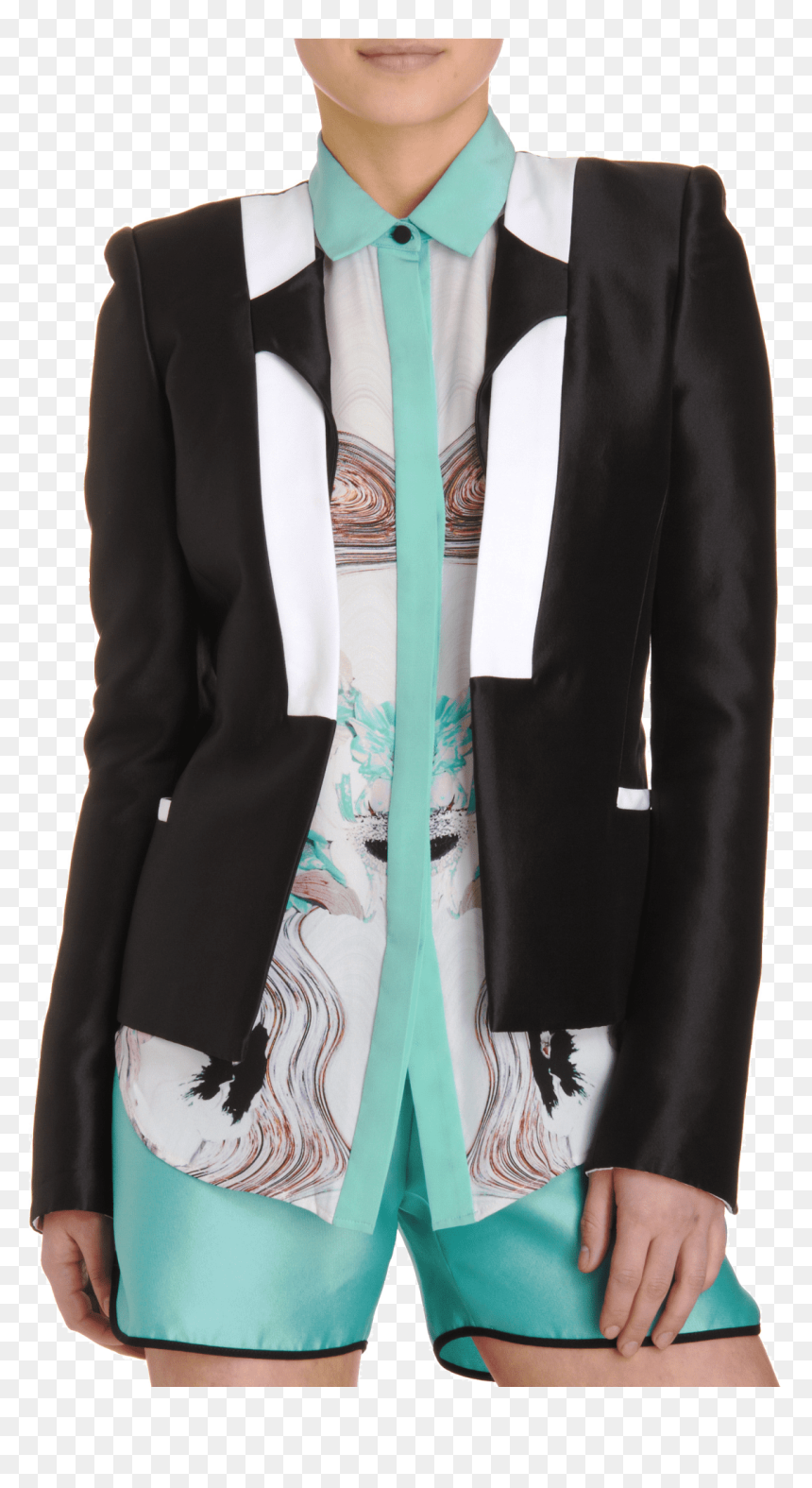 - - - Like This Superb Black And White Prabal Gurung - Tuxedo, HD Png Download - white tuxedo png