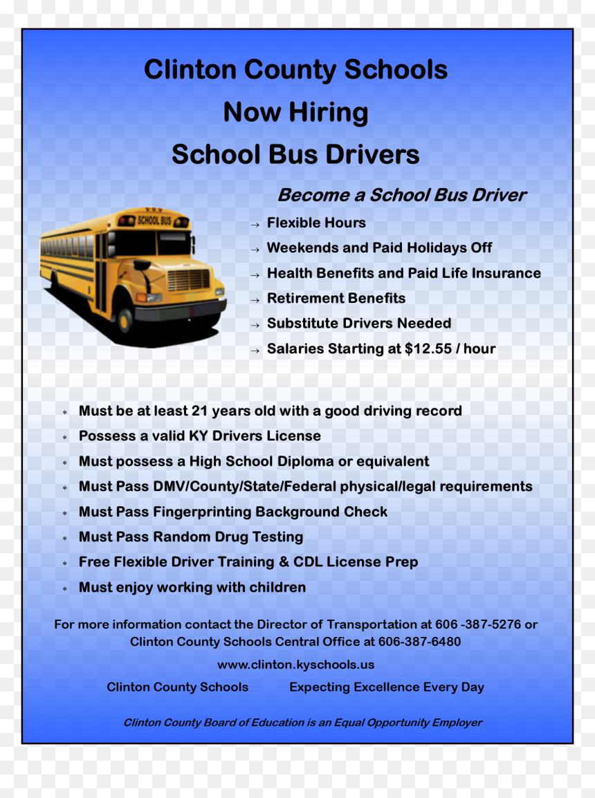 Become A School Bus Driver, HD Png Download - bus vector png