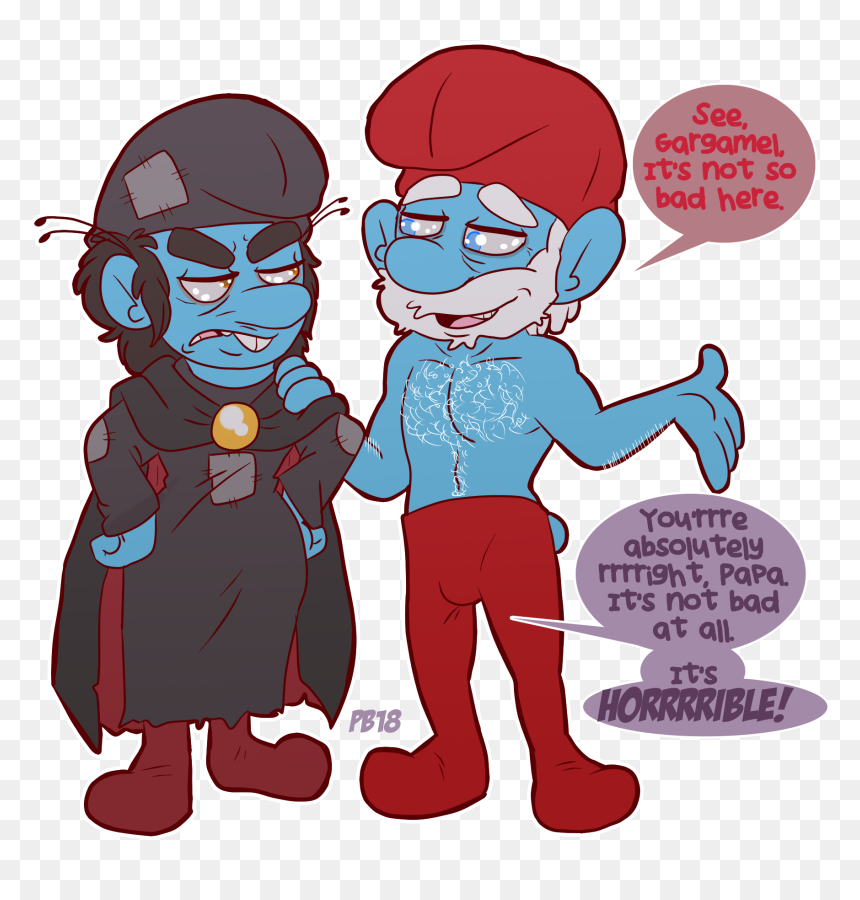 Papa Smurf X Smurfette, HD Png Download - gargamel png