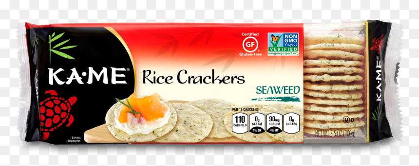 Kame Wasabi Rice Crackers, HD Png Download - sea weed png