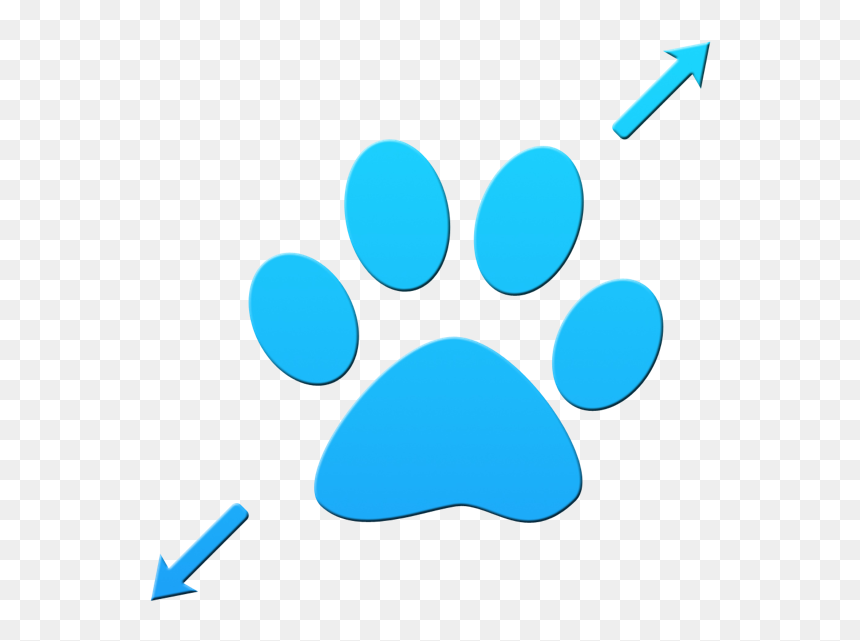 Blue And Yellow Paw Print, HD Png Download - easy icon png