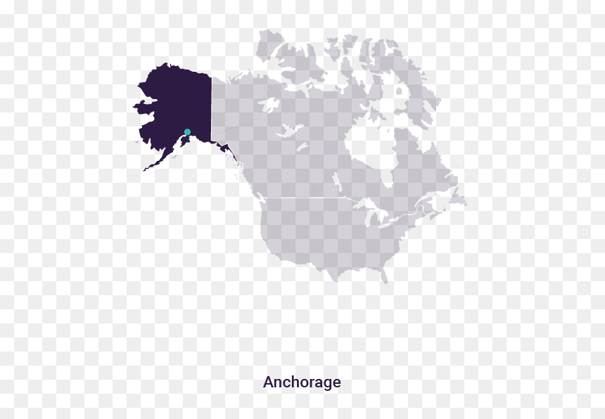 Anchorage - North America Map Grey, HD Png Download - helicopter silhouette png