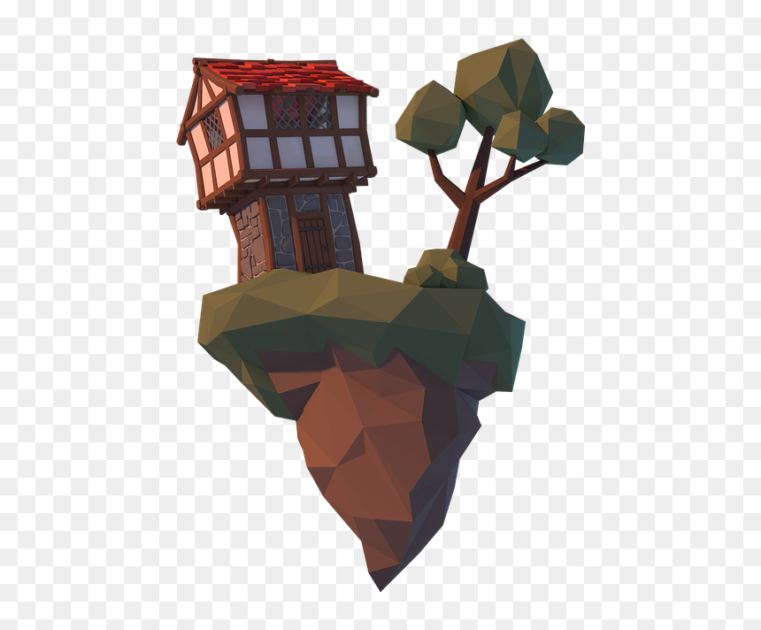 Blender Rocket Low Poly, HD Png Download - low poly png