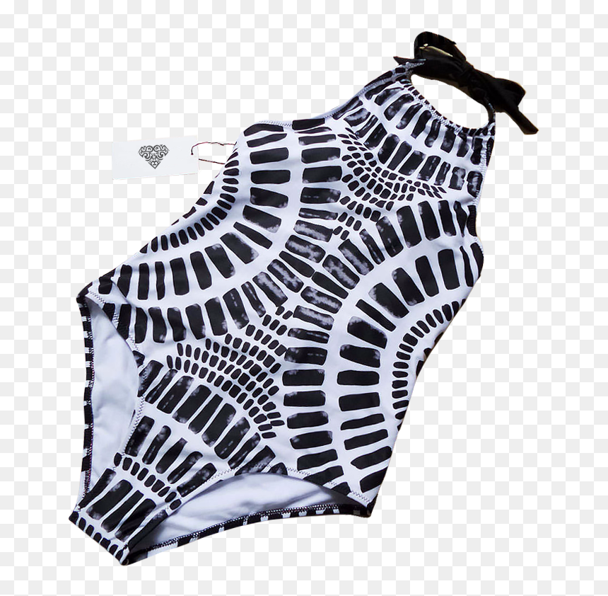 B&w One Piece Swimsuit - Miley Symmetric One Piece, HD Png Download - swim suit png