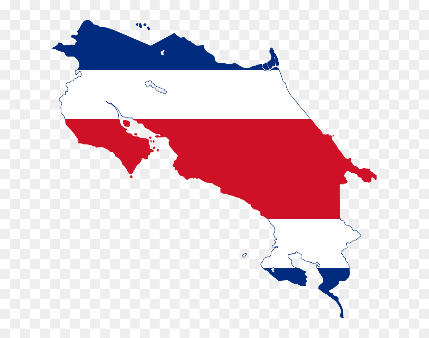 Costa Rica Flag Map, HD Png Download - bandera españa png
