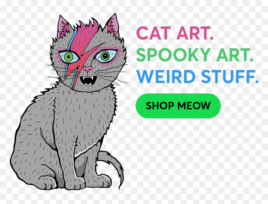 Dav#bowie Cat Home Art - White Stuff Clothing, HD Png Download - giant monster png