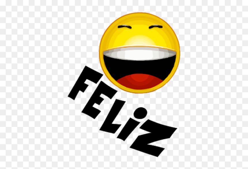 #feliz #portuguese #happy #text #emoji #smile #yellow - Smiley, HD Png Download - emoji feliz png