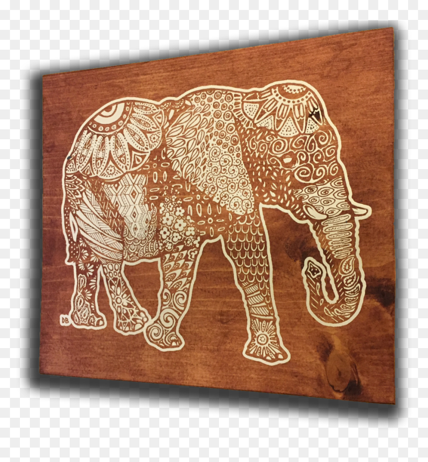 Wood Elephant, HD Png Download - elephant drawing png