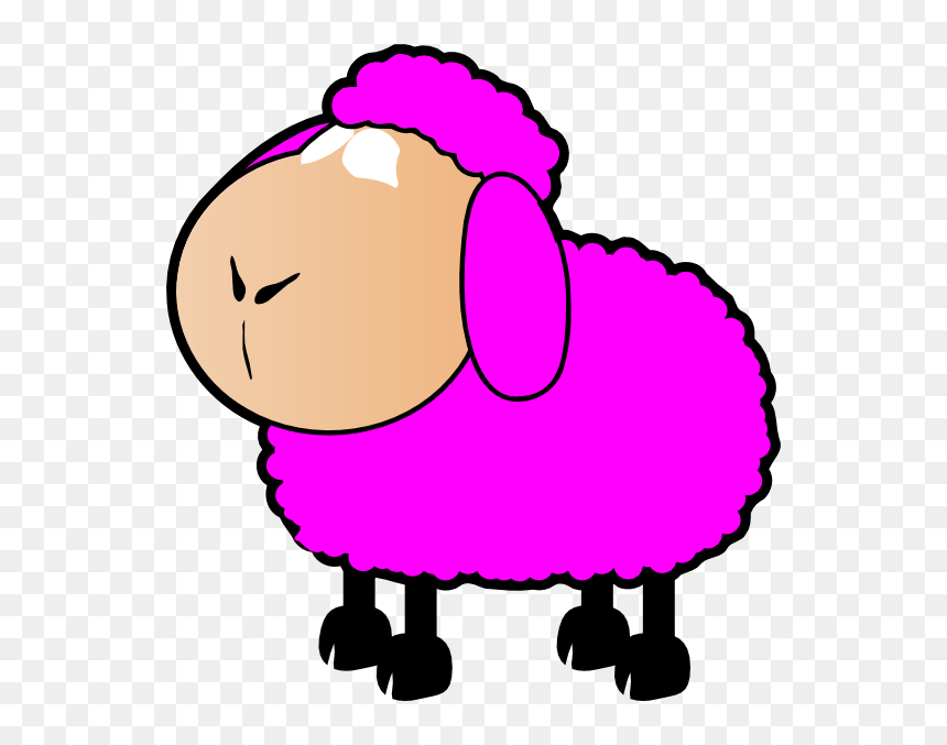 Transparent Mutton Clipart - Yellow Sheep Cartoon, HD Png Download - pink sheep png