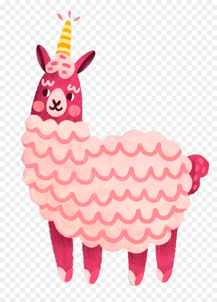 Llamacorn In Llamacorn Land - Giraffe, HD Png Download - pink sheep png