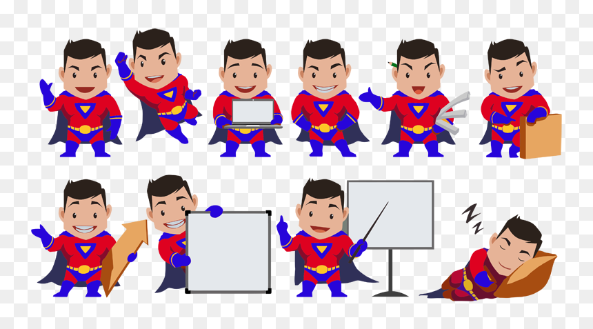 Superhero Male Full - Cartoon Superhero Mascot Creator, HD Png Download - character vector png