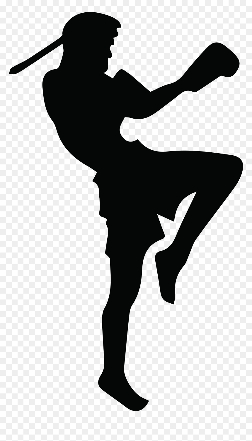 Muay Thai Siluet Png, Transparent Png - boxing silhouette png