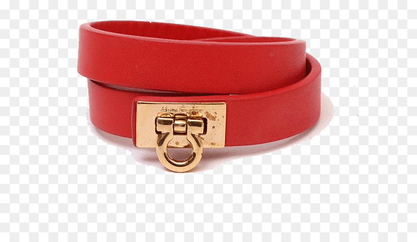 Salvatore Ferragamo Gancini Double Wrap Leather Bracelet - Belt, HD Png Download - ferragamo logo png