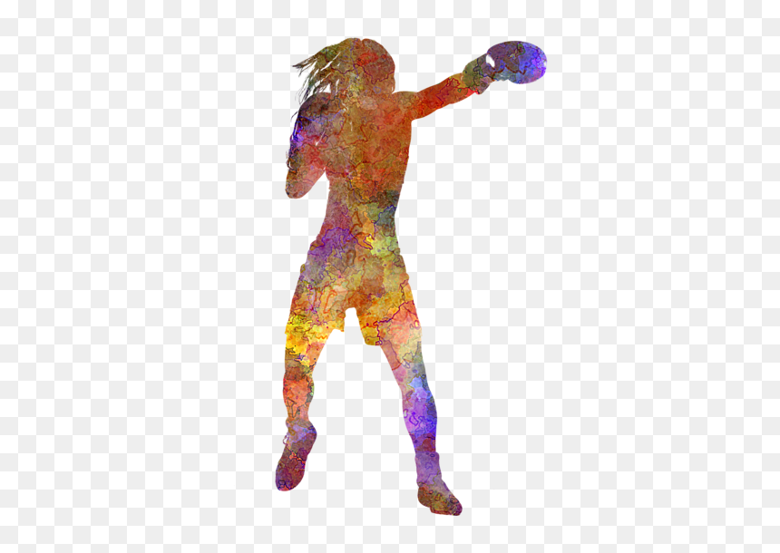 Silueta De Boxeo De Mujer, HD Png Download - boxing silhouette png