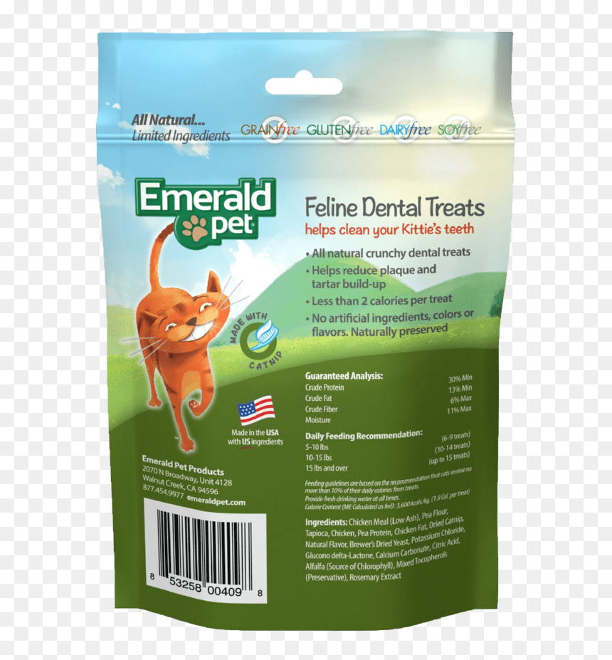 Emerald Pet Premios Dentales Para Gato Pollo, HD Png Download - catnip png