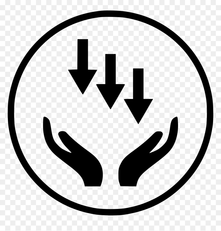 Hands Hand Arrows Down Revenue Interest - Hand Logo White Png, Transparent Png - revenue icon png