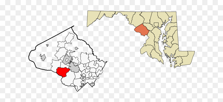 Travilah, Montgomery Co Maryland Outline Map - Map Of Glen Echo Maryland, HD Png Download - maryland outline png