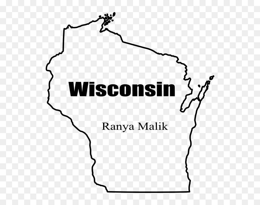 Wisconsin Map Clip Art At Clipart Library - State Of Wisconsin Outline Vector, HD Png Download - wisconsin silhouette png
