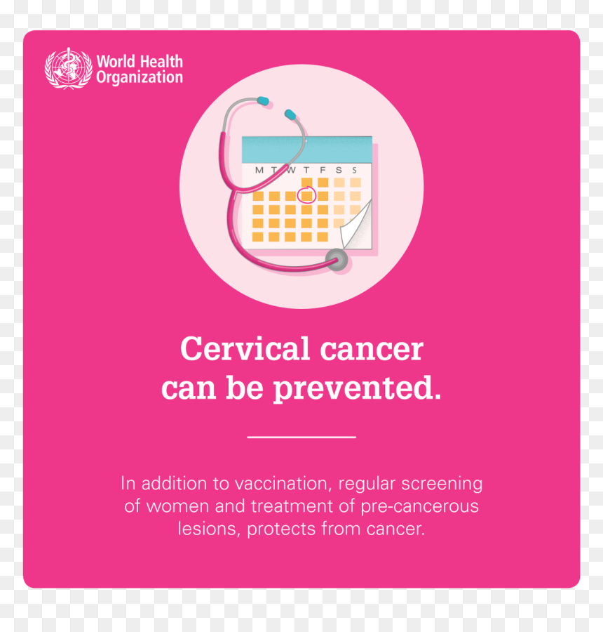Cervical Cancer Vaccine Done, HD Png Download - world health organization logo png