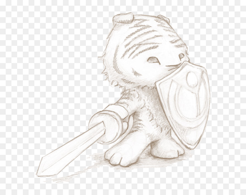 Sword And Shield - Sketch, HD Png Download - sword drawing png