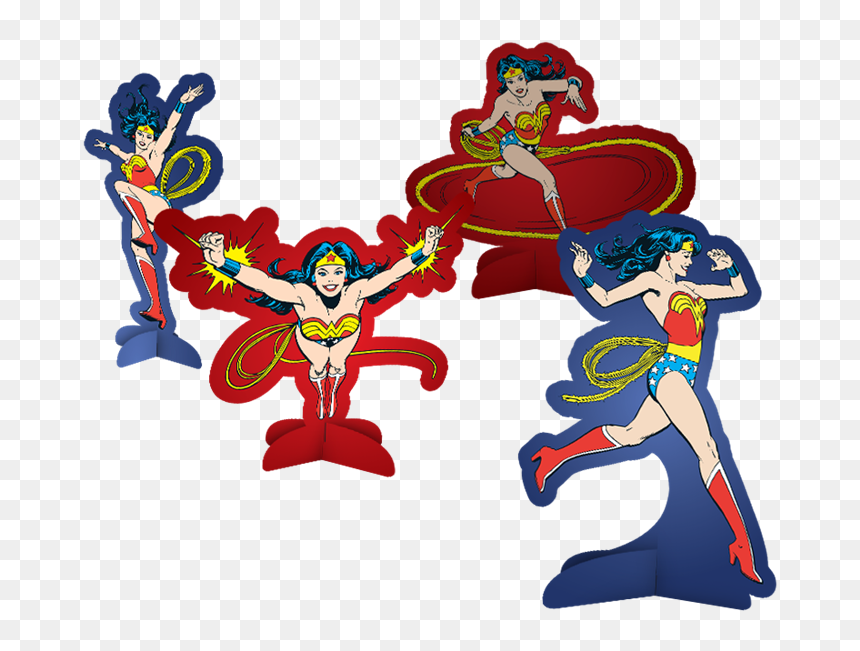 Decoração De Mesa Mulher Maravilha-08 Unidades - Party, HD Png Download - mulher maravilha png