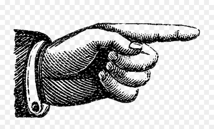 Hand Pointing Png - Old Fashioned Pointing Hand, Transparent Png - hand png