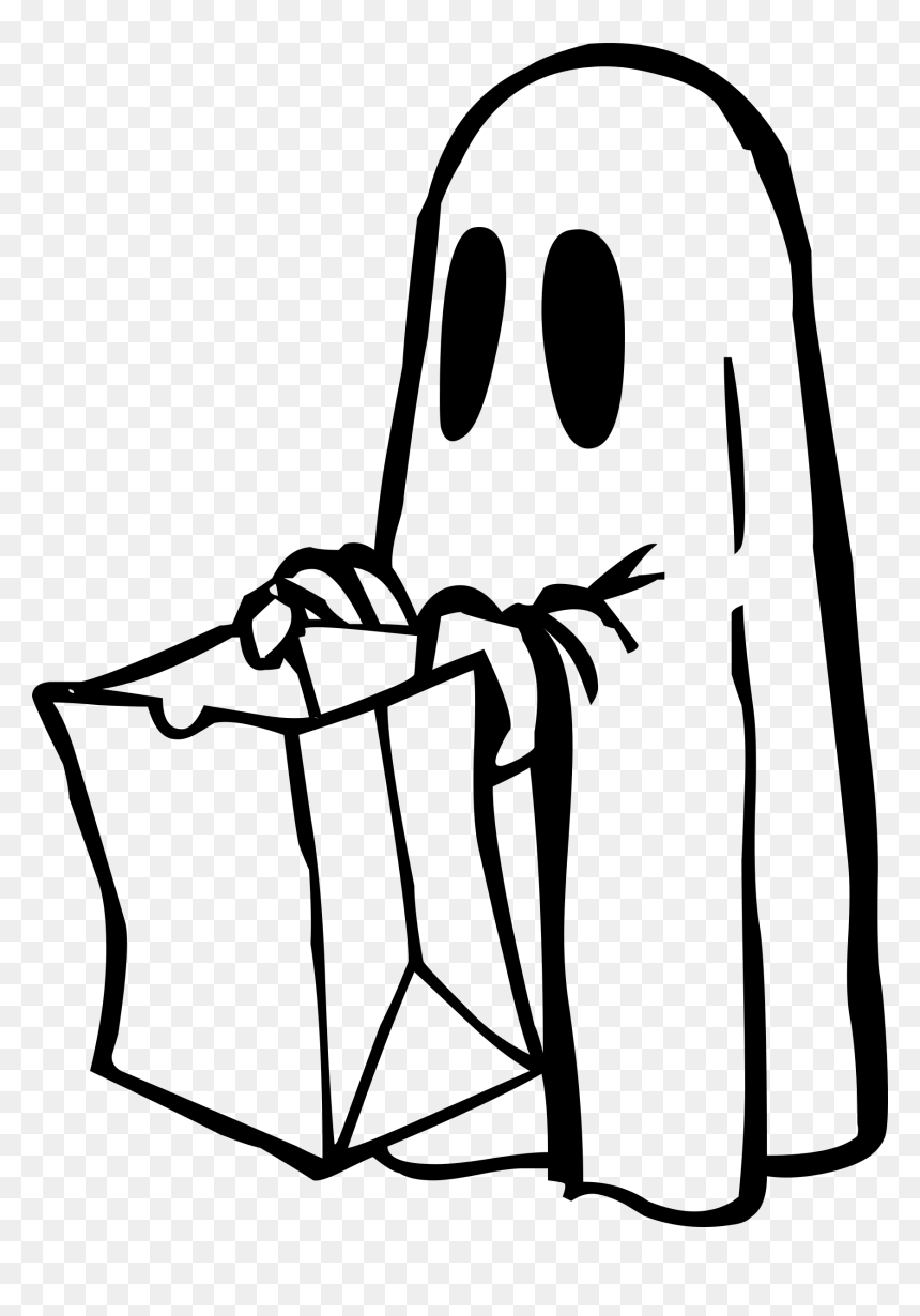 Black And White Halloween Clipart, HD Png Download - ghost png